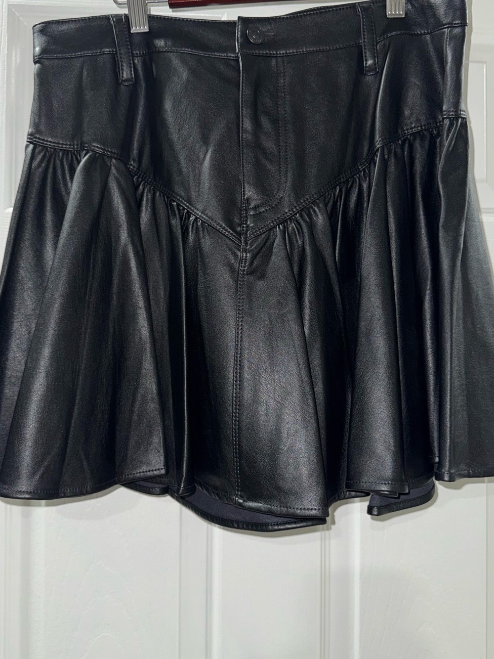 Free People Black Faux Leather Skirt